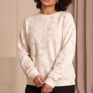 Athleta Balance Printed Pullover Women ST Pink Floral Good Tencel Sweatshirt